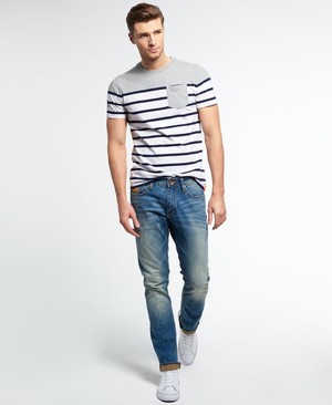 Superdry Corporal Slim Férfi Farmer Kék | AZYKD9613